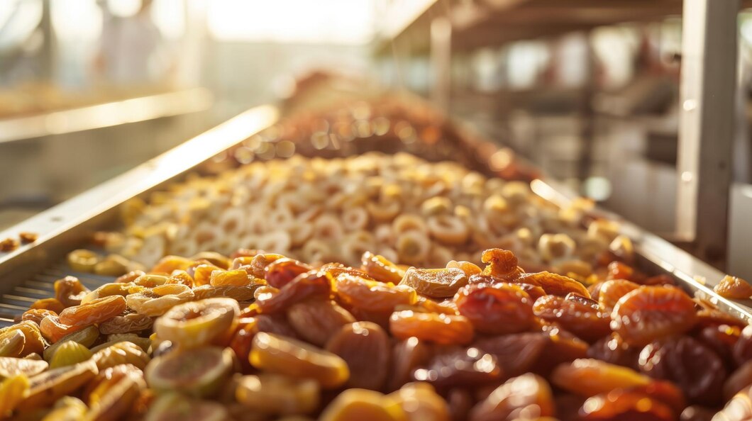تصویری از خط تولید میوه خشک