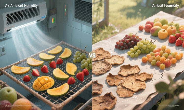 تأثیر تهویه هوا و رطوبت محیط بر کیفیت خشک شدن میوهها