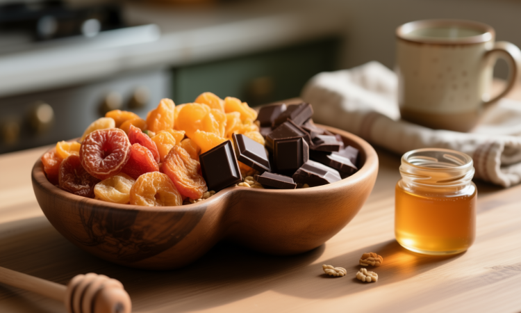 راهکارهای ترکیب میوه خشک با غلات و شکلات برای اسنک سالم