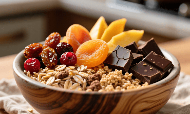 راهکارهای ترکیب میوه خشک با غلات و شکلات برای اسنک سالم